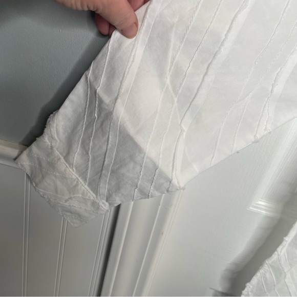 Sundance Catalog White Cotton “Snow Cloud" Top Textured Boho Prairie Oversized S - Picture 6 of 9